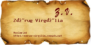 Zárug Virgília névjegykártya